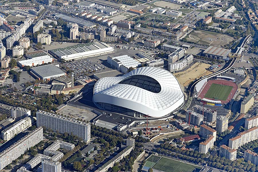 Carte Postale Ancienne - Vue Aérienne Du Stade Vélodrome, Marseille, Années 1950