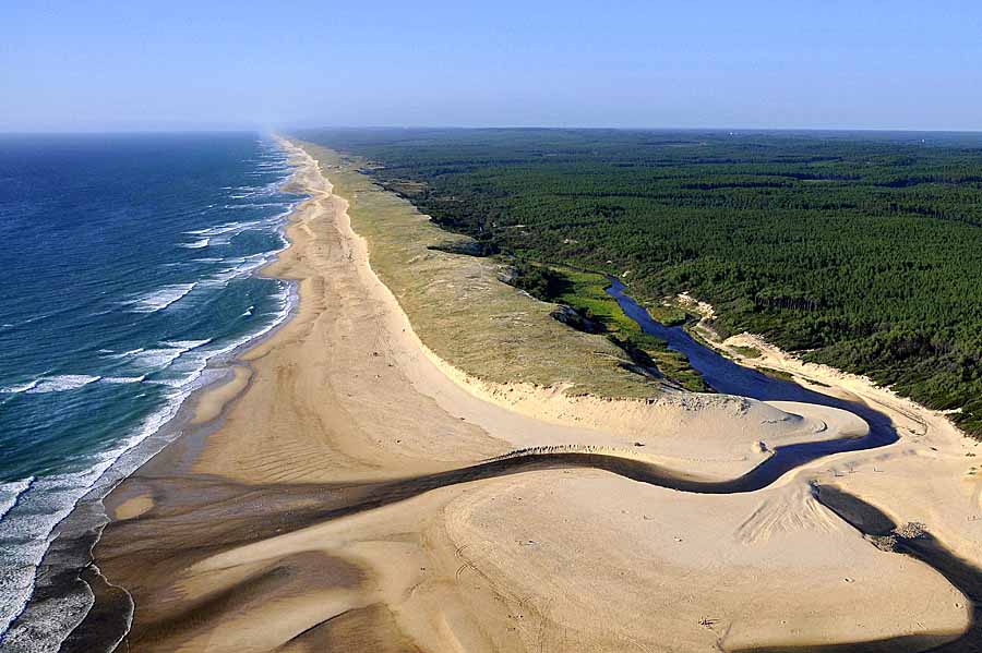 Le courant d'Huchet vu d'avion, Landes