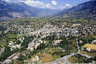 Vue aérienne de Guillestre, Hautes-Alpes