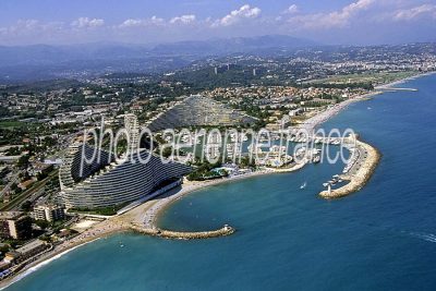 Vue aérienne de Villeneuve-Loubet, Alpes-Maritimes