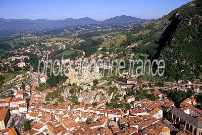 Vue aérienne de Foix, Ariège