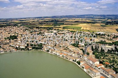 Canal du midi à Castelnaudary (11) en photo aérienne