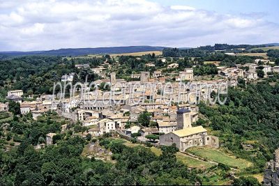 Vue aérienne de Saissac, Aude