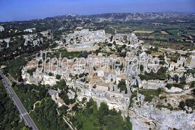 Vue aérienne de Les Baux de Provence, Bouches-du-Rhône