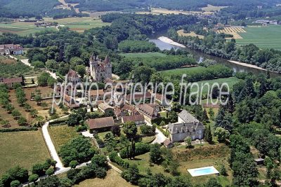 Photo aérienne Les Milandes Dordogne : perigord