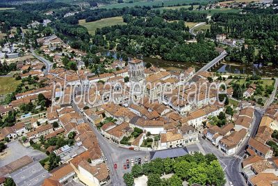 Vue aérienne de Saint Astier, Dordogne