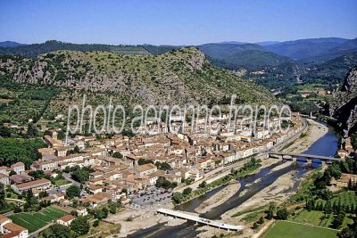 Vue aérienne d'Anduze, Gard