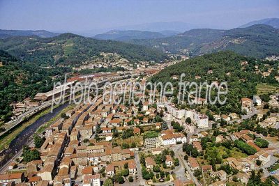 Bessèges vu du ciel — photo aérienne du Gard