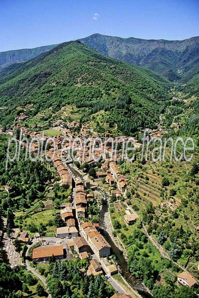 Vue aérienne de Valleraugues, Gard