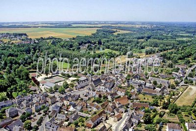 Vue aérienne d'Esvres, Indre-et-Loire