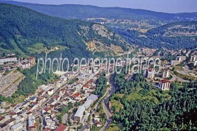 Vue aérienne de Morez, Jura