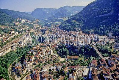Saint-Claude vu du ciel — photo aérienne du Jura
