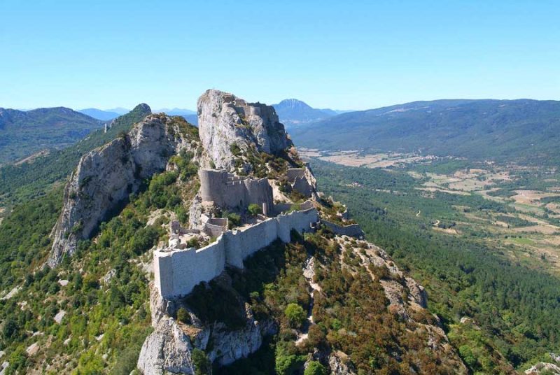Chateau Peyrepertuse vu du ciel — photo aérienne de l'Aude